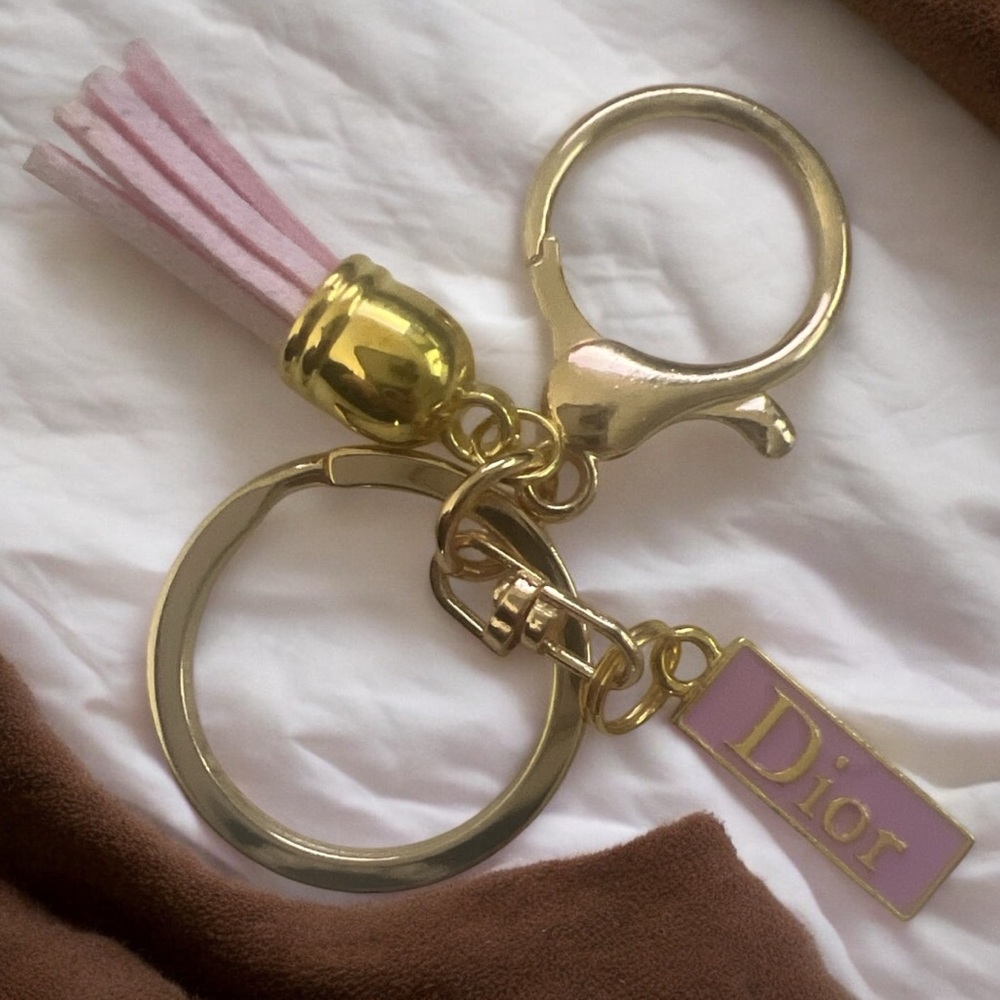 Gold and Pink Keychain Accessory